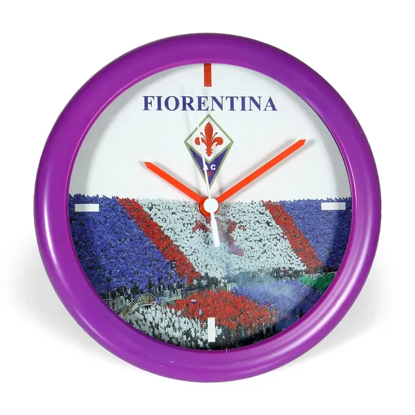 FIORENTINA OROLOGIO DA PARETE CURVA VIOLA