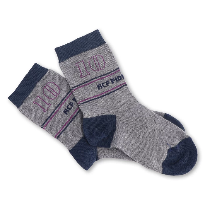 FIORENTINA GREY SHORT BOY SOCKS WITH LOGO